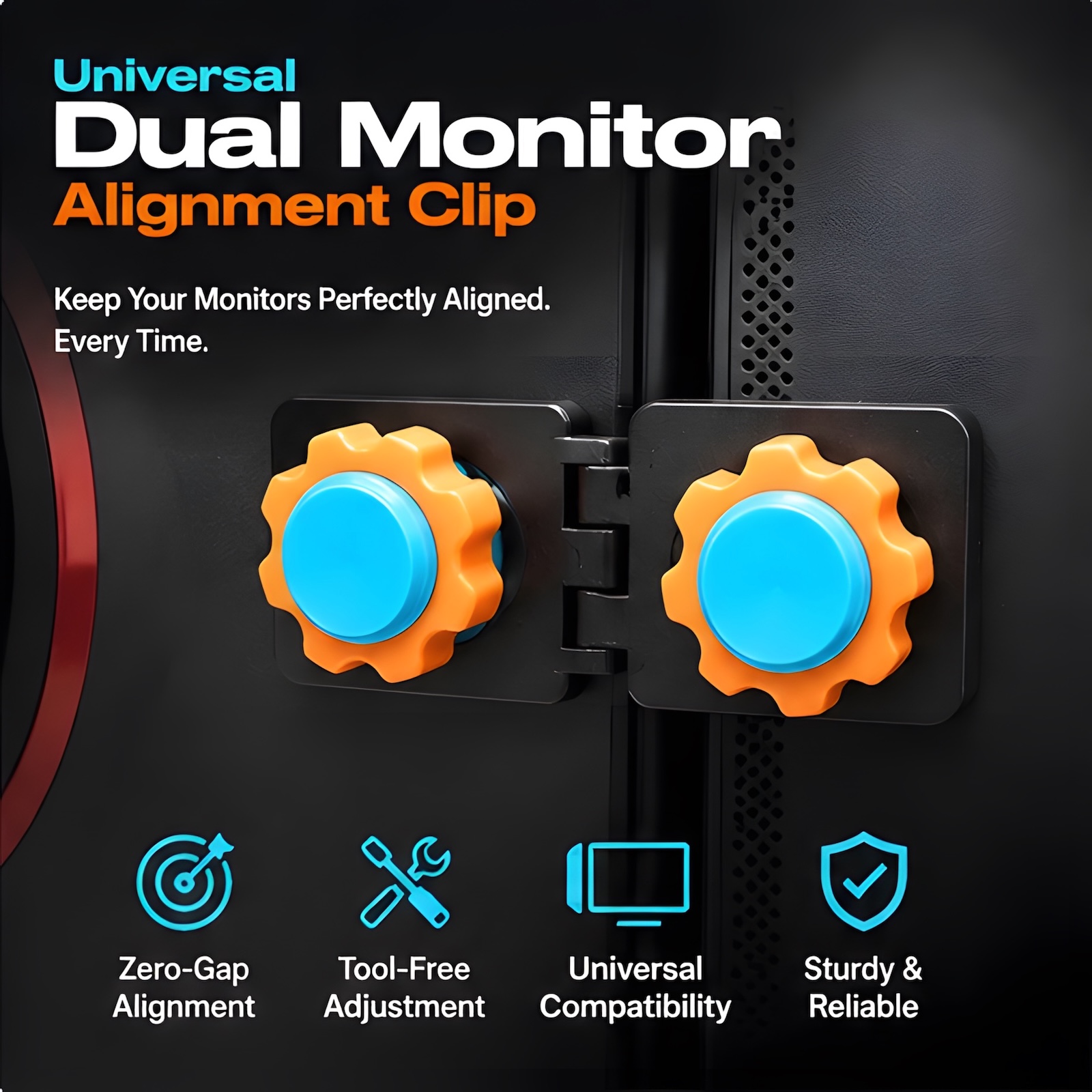 Screen Alignment Tool - Supporto Universale per Doppio Monitor, Connettore